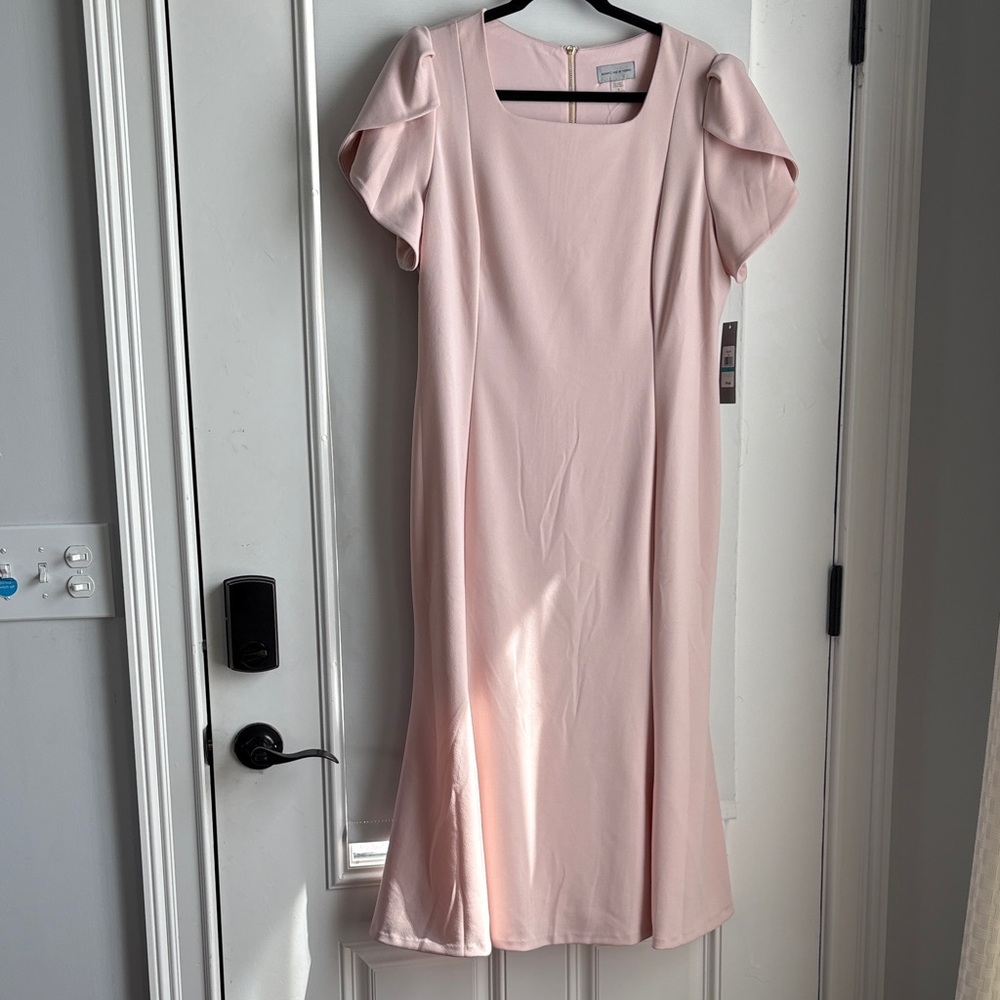 Marc New York Dusty Pink Puff-Sleeve Midi Dress